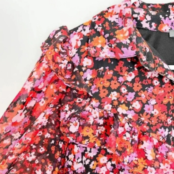 Julia Jordan floral print ruffle long sleeve dress. NWT Size 16 - Picture 6 of 6